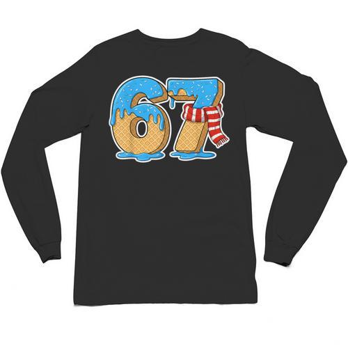 67 Ice Cream Drip Six Seven Baseball Drip 67 Boys Meme Unisex Long Sleeve T-Shirt - Sportilla