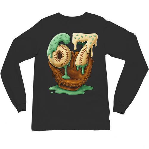 67 Ice Cream Drip Six Seven Baseball Unisex Long Sleeve T-Shirt - Sportilla