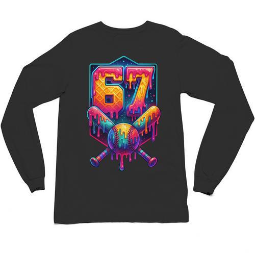 67 Meme Trendy Baseball Number 67 Player Six Seven Unisex Long Sleeve T-Shirt - Sportilla