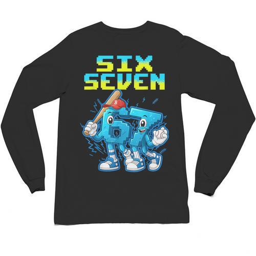 67 Six Seven 6-7 Italian Brainrot Kids Baseball Meme Unisex Long Sleeve T-Shirt - Sportilla