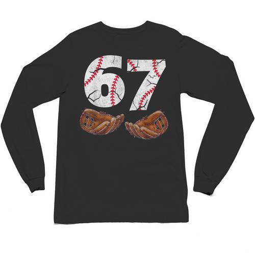 67 Trend Baseball Six Seven Number For Boys Men Unisex Long Sleeve T-Shirt - Sportilla