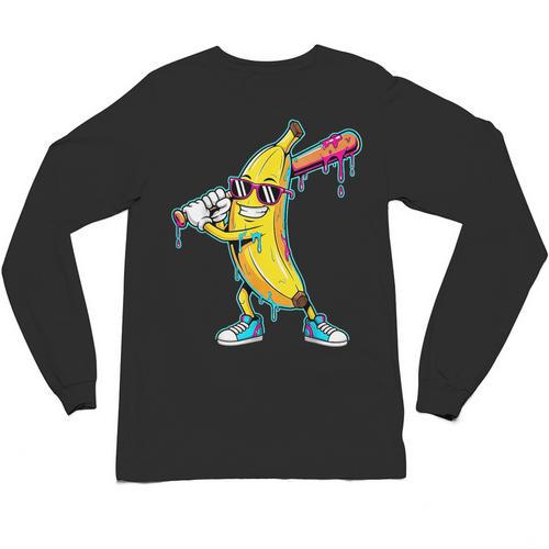 Banana Baseball Drip Kids Youth Boys Girls Unisex Long Sleeve T-Shirt - Sportilla