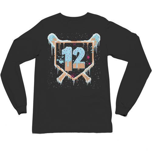 Baseball 12 Year Old Ice Cream Drip 12th Birthday Boys Unisex Long Sleeve T-Shirt - Sportilla