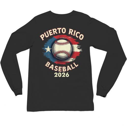 Baseball 2026 Puerto Rico Island Pride Sports Theme Unisex Long Sleeve T-Shirt - Sportilla