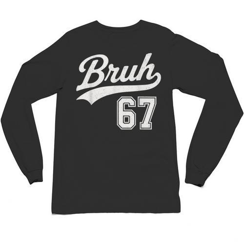 Baseball 6 7 Bruh Number 67 Six Seven Meme Boys Kids Unisex Long Sleeve T-Shirt - Sportilla