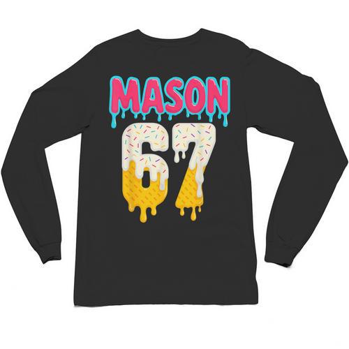 Baseball 6 7 Ice Cream Drip Number 67 Six Seven Meme Unisex Long Sleeve T-Shirt - Sportilla