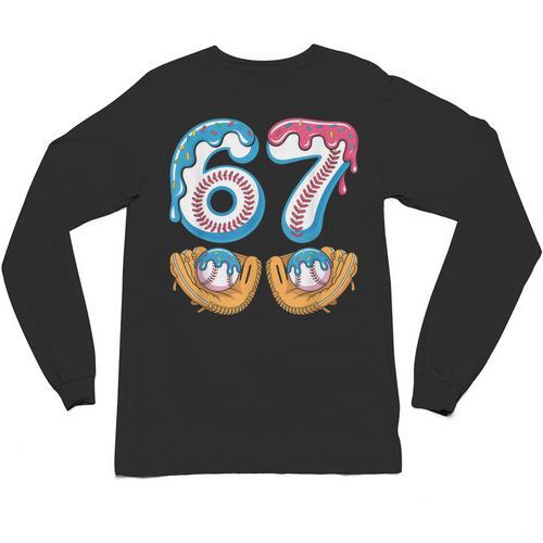 Baseball 67 Ice Cream Drip 67 Meme Player T-Shirt Unisex Long Sleeve T-Shirt - Sportilla