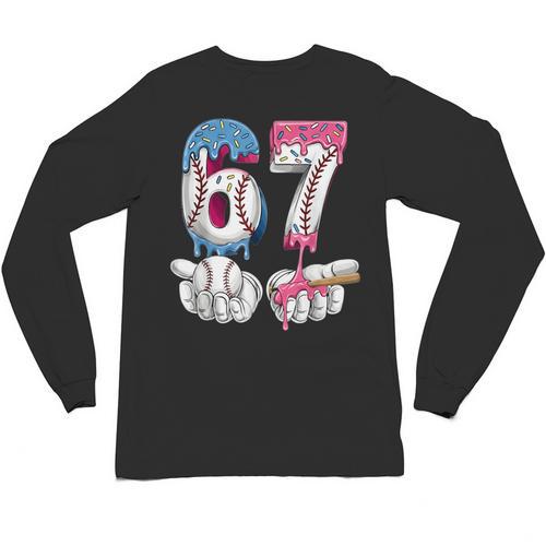 Baseball 67 Ice Cream Drip Six Seven Boys Girls Meme Unisex Long Sleeve T-Shirt - Sportilla