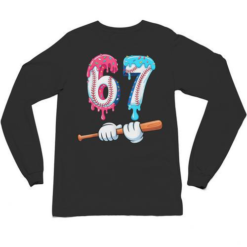 Baseball 67 Ice Cream Drip Six Seven Boys Unisex Long Sleeve T-Shirt - Sportilla