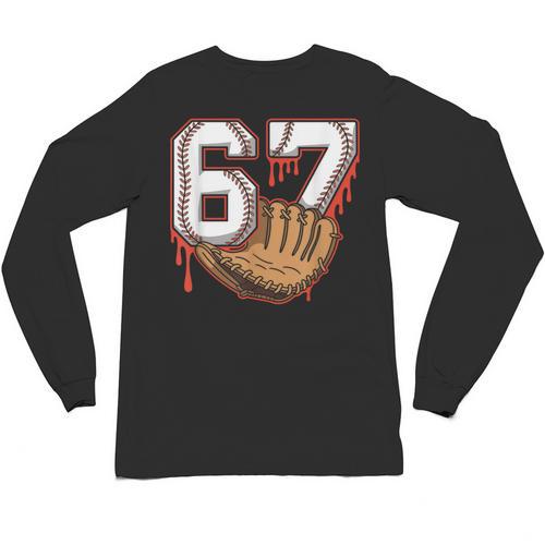 Baseball 67 Six Seven Alpha Slang 6 7 Meme Kids Teachers Boy Unisex Long Sleeve T-Shirt - Sportilla