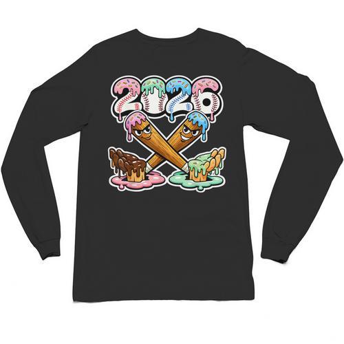 Baseball Bat 2026 Hands Drip Boys Ice Cream Dripping Youth Unisex Long Sleeve T-Shirt - Sportilla