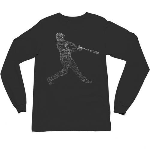 Baseball Batter Line Abstract Geometry Team Player Family Unisex Long Sleeve T-Shirt - Sportilla