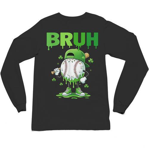 Baseball Bruh Drip Ice Cream Youth Boy St Patricks Day Unisex Long Sleeve T-Shirt - Sportilla