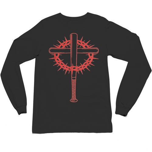 Baseball Cross Bats Pitcher Jesus Faith Unisex Long Sleeve T-Shirt - Sportilla
