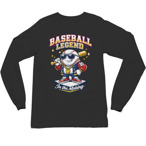 Baseball Cute Youth Ice Cream Valentine Day Sporty Fun Unisex Long Sleeve T-Shirt - Sportilla