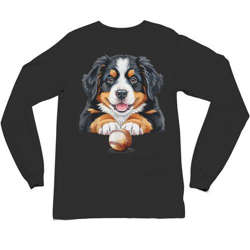 Baseball Dog Men & Women Unisex Long Sleeve T-Shirt - Sportilla