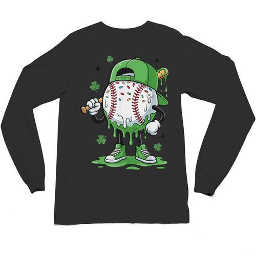 Baseball Drip For Boys Ice Cream Drip Baseball Player Unisex Long Sleeve T-Shirt - Sportilla