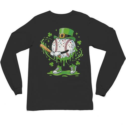 Baseball Drip For Boys Ice Cream Drip Youth St Patricks Day Unisex Long Sleeve T-Shirt - Sportilla