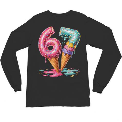Baseball Drip Ice Cream 67 Unisex Long Sleeve T-Shirt - Sportilla