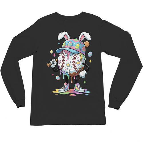 Baseball Drip Ice Cream Apparel Youth Boy Easter Day Unisex Long Sleeve T-Shirt - Sportilla