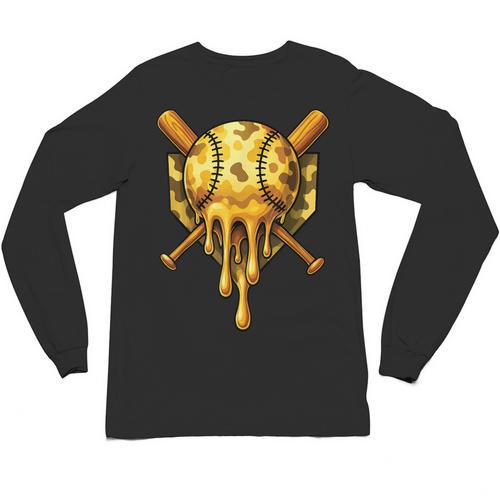 Baseball Drip Ice Cream Camo Cool Unisex Long Sleeve T-Shirt - Sportilla