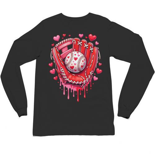 Baseball Drip Ice Cream Sprinkles Valentines Day Baseball Unisex Long Sleeve T-Shirt - Sportilla