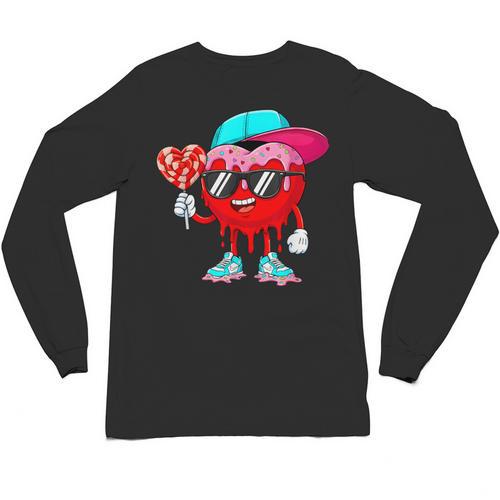 Baseball Drip Ice Cream Valentines Day Baseball Sport Boys Unisex Long Sleeve T-Shirt - Sportilla