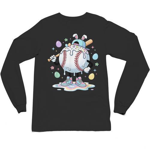 Baseball Drip Icecream Apparel Youth Boy Easter Unisex Long Sleeve T-Shirt - Sportilla