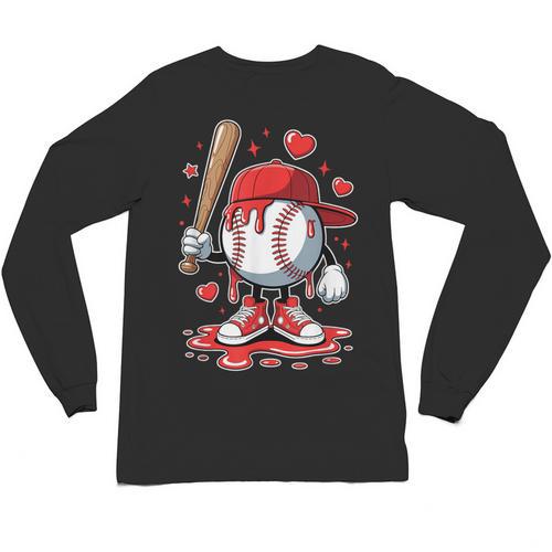Baseball Drip Icecream Apparel Youth Boy Valentine Unisex Long Sleeve T-Shirt - Sportilla