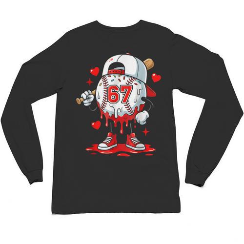 Baseball Drip Icecream Valentine 67 Meme Tees Men Youth Boys Unisex Long Sleeve T-Shirt - Sportilla