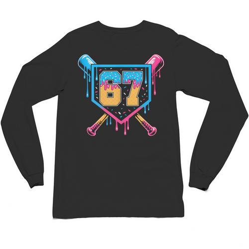 Baseball Drip Number 67 Player Or 67Th Birthday Unisex Long Sleeve T-Shirt - Sportilla