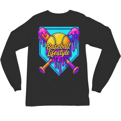 Baseball Drip Outfit Boys Ice Cream Drip Baseball Lifestyle Unisex Long Sleeve T-Shirt - Sportilla