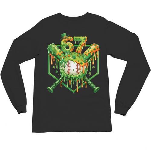 Baseball Drip St Patricks Day Boys Baseball St Patricks Day Unisex Long Sleeve T-Shirt - Sportilla