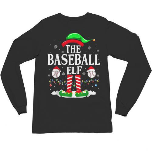 The Baseball Elf Christmas Sport Lovers Xmas Elf Unisex Long Sleeve T-Shirt - Sportilla
