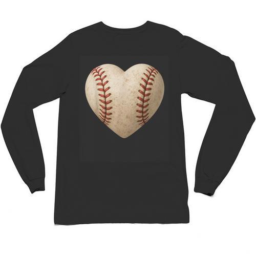 Baseball Heart Shape Valentines Day Love Boys Kids Men Unisex Long Sleeve T-Shirt - Sportilla