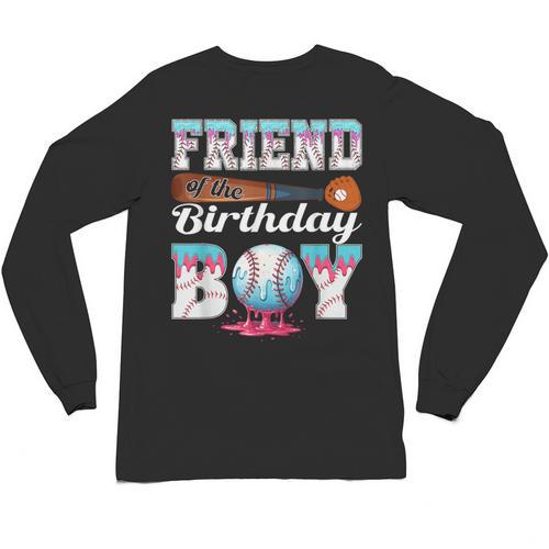 Baseball Ice Cream Drip Friend Of The Birthday Boy Unisex Long Sleeve T-Shirt - Sportilla