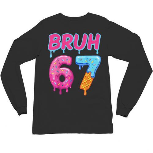 Baseball Ice Cream Drip Number 67 Player Or 67th Birthday Unisex Long Sleeve T-Shirt - Sportilla