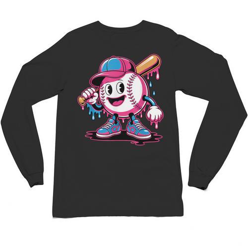 Baseball Ice Cream Shirt Cool Baseball Drip For Boys Unisex Long Sleeve T-Shirt - Sportilla