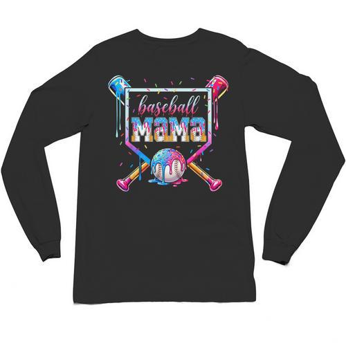 Baseball Mama Ice Cream Drip For Men Women Boy Kids Unisex Long Sleeve T-Shirt - Sportilla