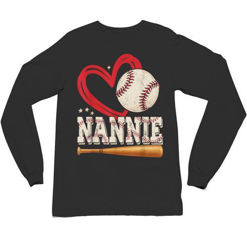 Baseball Nannie Baseball Heart Family Matching Unisex Long Sleeve T-Shirt - Sportilla