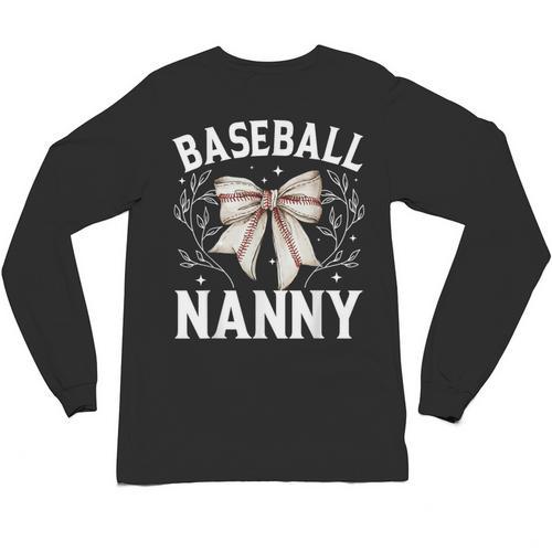 Baseball Nanny Baseball Coquette Bow Unisex Long Sleeve T-Shirt - Sportilla