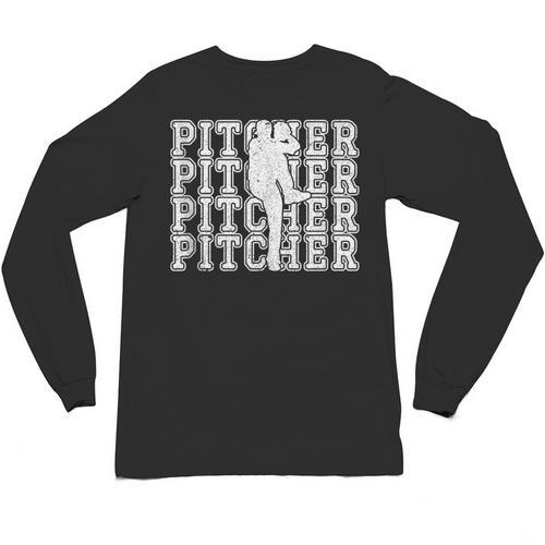 Baseball Pitcher Player Team Sport Lover Family Friends Fans Unisex Long Sleeve T-Shirt - Sportilla