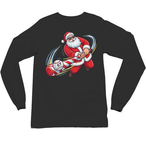 Baseball Santa 67 Christmas Xmas Pajamas Boys Unisex Long Sleeve T-Shirt - Sportilla