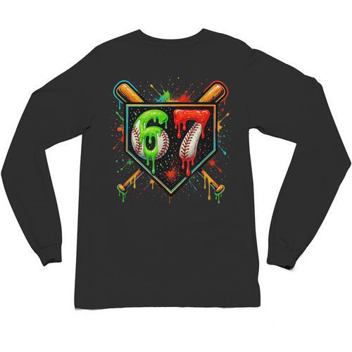 Baseball Six Seven 67 Meme Ice Cream Drip Xmas Women Men Unisex Long Sleeve T-Shirt - Sportilla