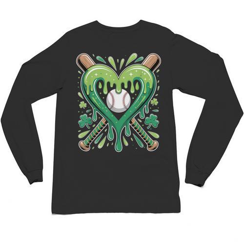Baseball St Patricks Day Boys Girls Men Women Shamrock Green Unisex Long Sleeve T-Shirt - Sportilla