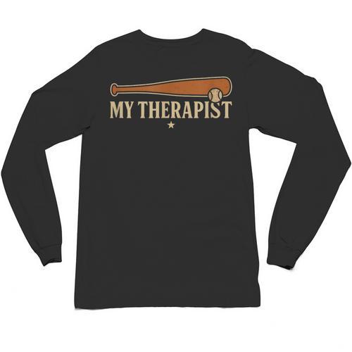 Baseball Tee My Therapist Bat Men Women Kids Unisex Long Sleeve T-Shirt - Sportilla