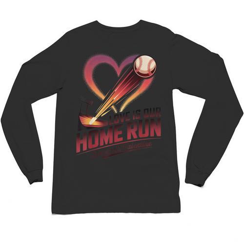 Baseball Valentine Love Is Our Home Run Apparel Unisex Long Sleeve T-Shirt - Sportilla