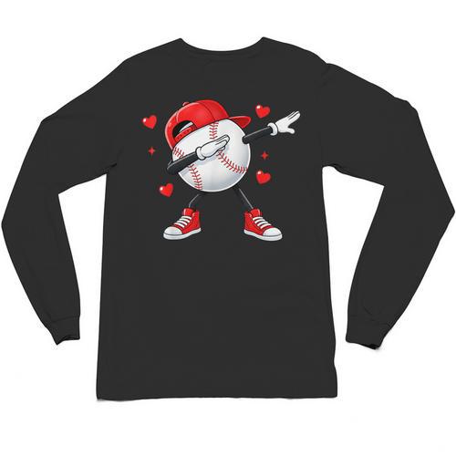 Boys Valentines Baseball Unisex Long Sleeve T-Shirt - Sportilla