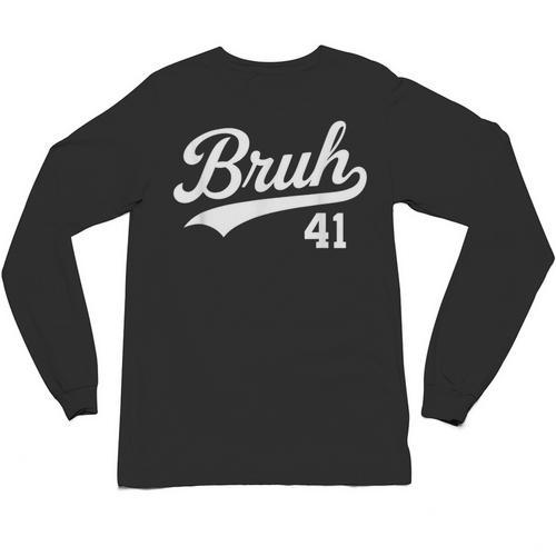 Bruh Baseball Style Number 41 Sports Bro Slang Meme Brother Unisex Long Sleeve T-Shirt - Sportilla