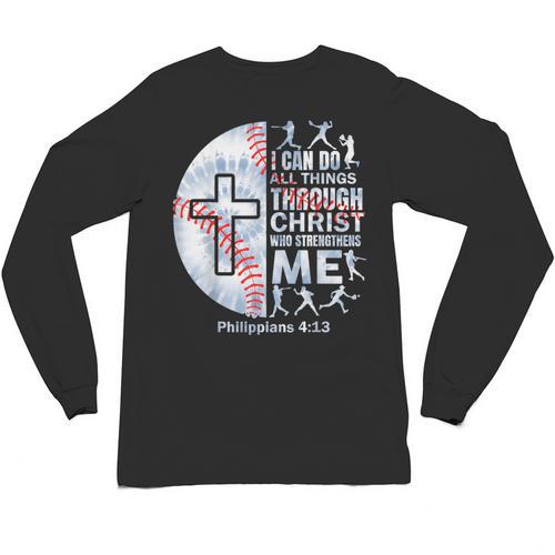 Christian Baseball Men Boy Player Team Religious Philippians Unisex Long Sleeve T-Shirt - Sportilla
